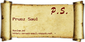 Prusz Saul névjegykártya